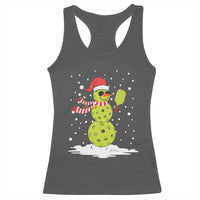 Pickleball Christmas Racerback Tank Top Santa Hat Snowman Xmas