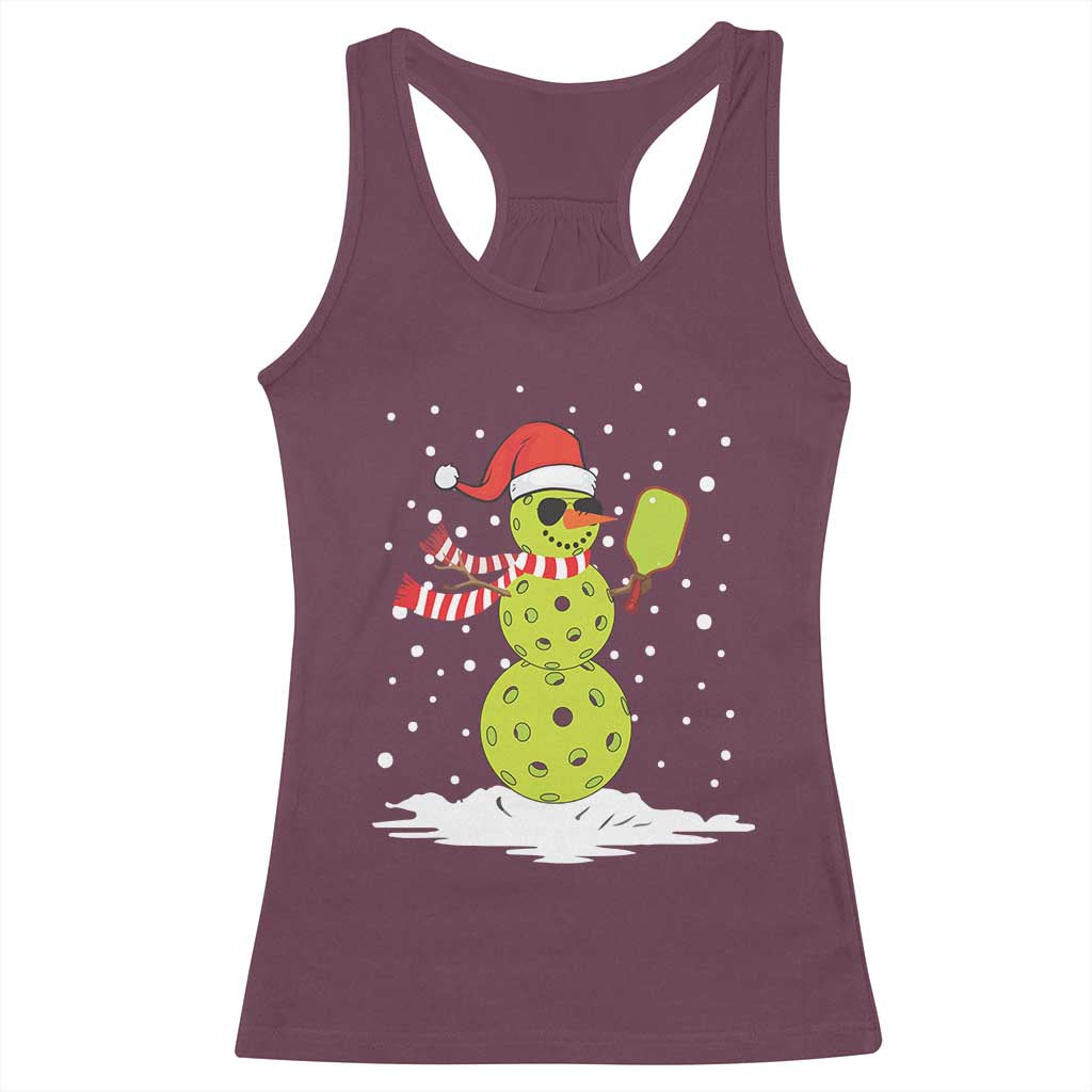Pickleball Christmas Racerback Tank Top Santa Hat Snowman Xmas