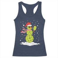 Pickleball Christmas Racerback Tank Top Santa Hat Snowman Xmas