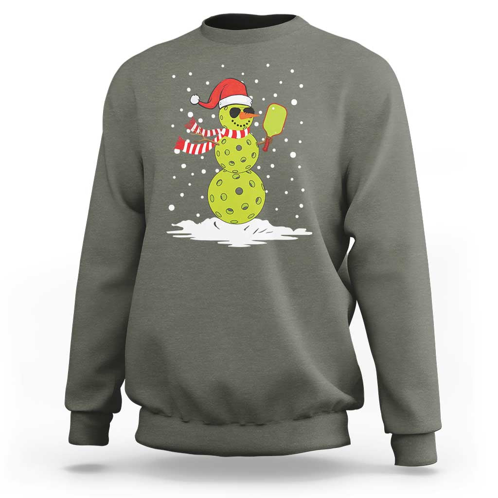Pickleball Christmas Sweatshirt Santa Hat Snowman Xmas - Wonder Print Shop