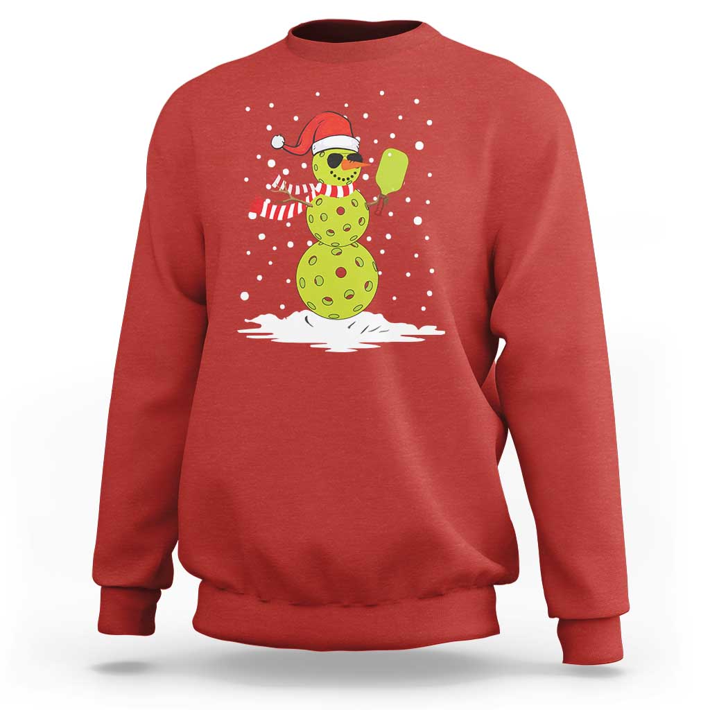 Pickleball Christmas Sweatshirt Santa Hat Snowman Xmas - Wonder Print Shop