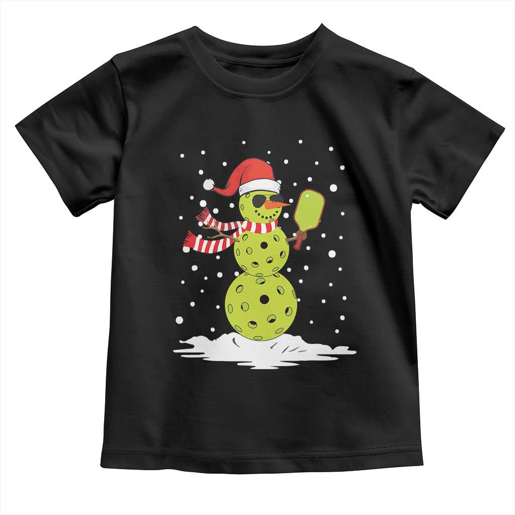Pickleball Christmas Toddler T Shirt Santa Hat Snowman Xmas