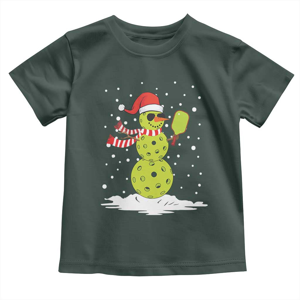 Pickleball Christmas Toddler T Shirt Santa Hat Snowman Xmas