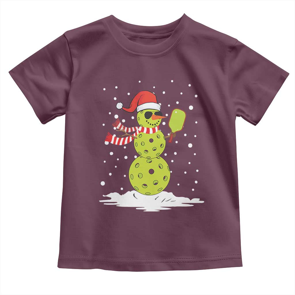 Pickleball Christmas Toddler T Shirt Santa Hat Snowman Xmas