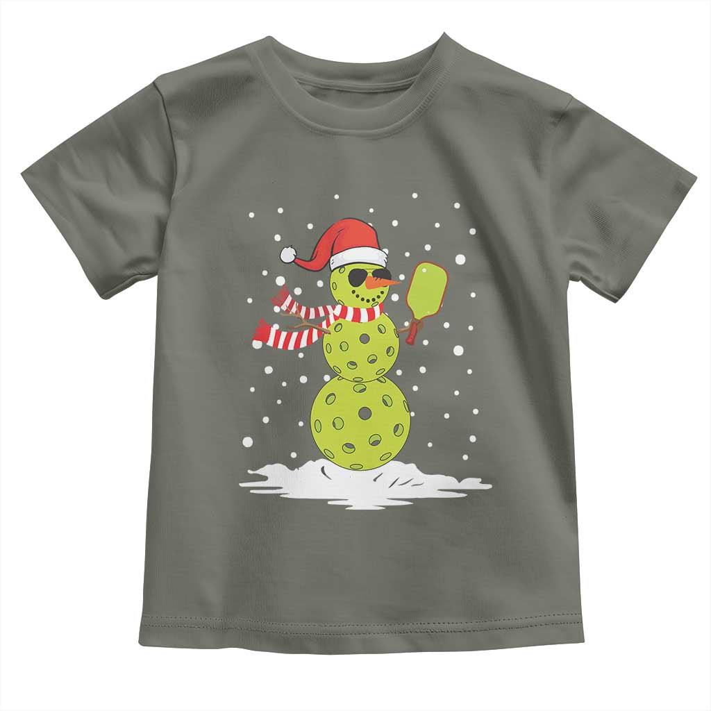 Pickleball Christmas Toddler T Shirt Santa Hat Snowman Xmas