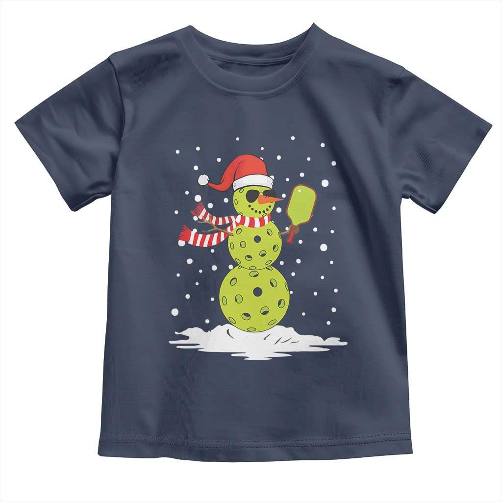 Pickleball Christmas Toddler T Shirt Santa Hat Snowman Xmas