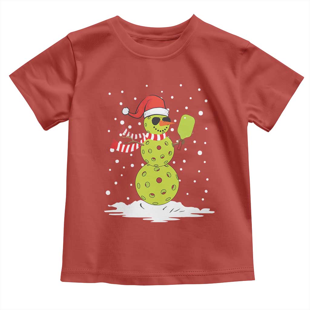 Pickleball Christmas Toddler T Shirt Santa Hat Snowman Xmas