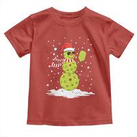 Pickleball Christmas Toddler T Shirt Santa Hat Snowman Xmas