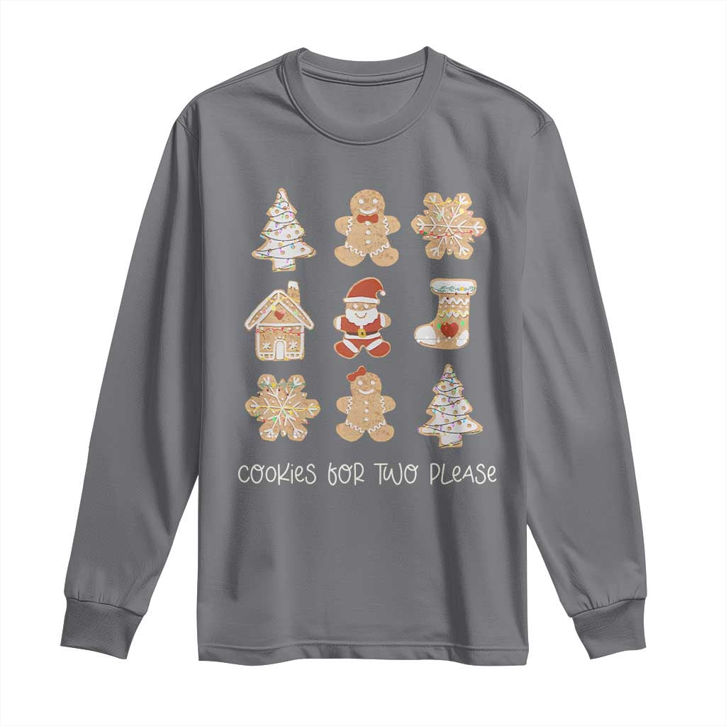 Christmas Pregnancy Announcement Long Sleeve Shirt Cookies For Two Please Maternity Gift