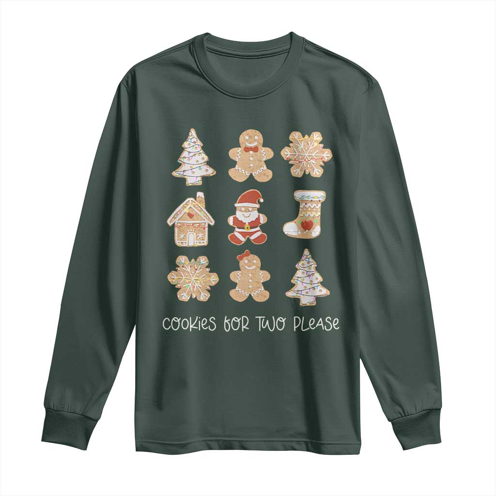 Christmas Pregnancy Announcement Long Sleeve Shirt Cookies For Two Please Maternity Gift