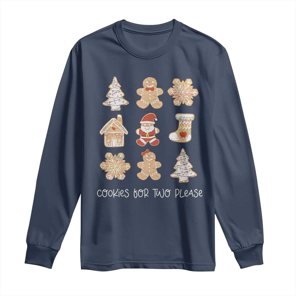 Christmas Pregnancy Announcement Long Sleeve Shirt Cookies For Two Please Maternity Gift
