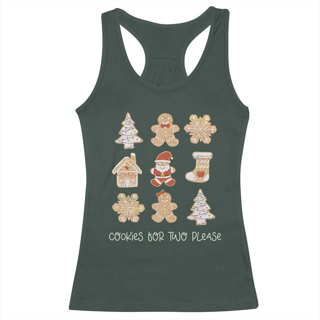 Christmas Pregnancy Announcement Racerback Tank Top Cookies For Two Please Maternity Gift
