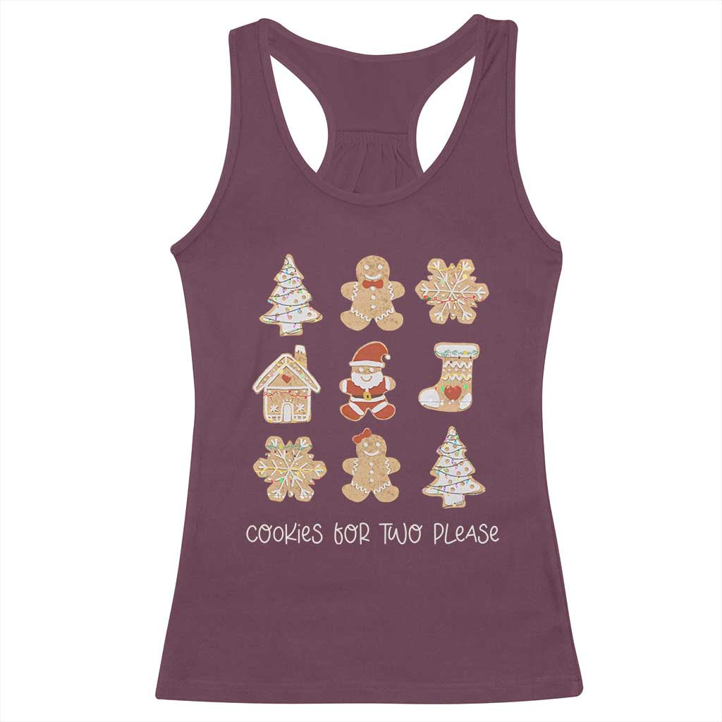 Christmas Pregnancy Announcement Racerback Tank Top Cookies For Two Please Maternity Gift