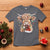 Christmas Cow T Shirt Highland Cow Lights Santa Hats Farm Xmas - Wonder Print Shop