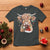 Christmas Cow T Shirt Highland Cow Lights Santa Hats Farm Xmas - Wonder Print Shop
