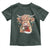 Christmas Cow Toddler T Shirt Highland Cow Lights Santa Hats Farm Xmas