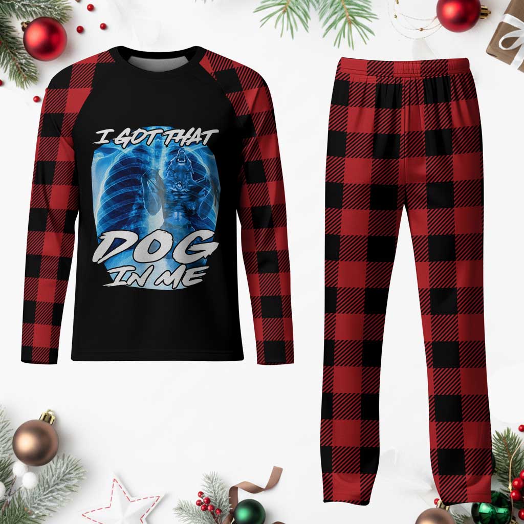 I Got That Dog In Me Wolf Alpha Plaid Pajama Set Xray Werewolf - Wonder Print Shop