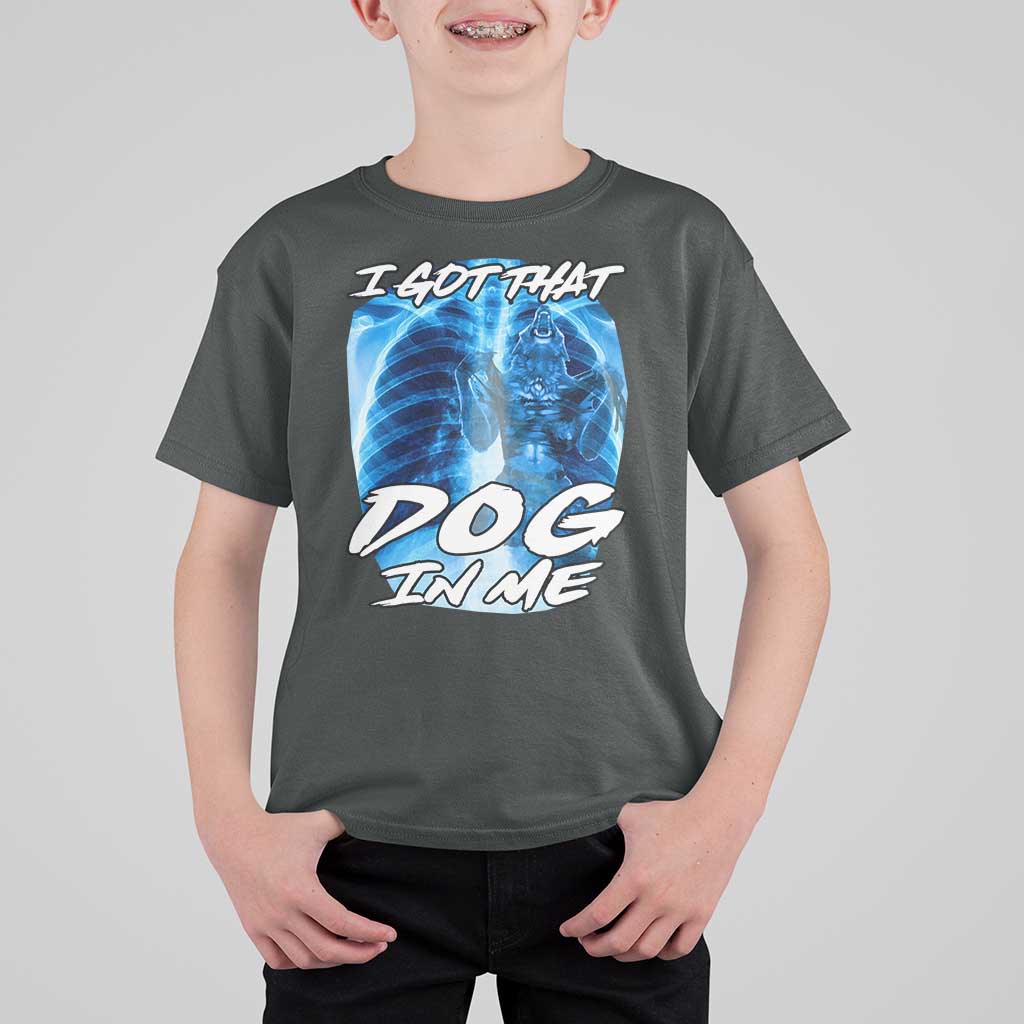 I Got That Dog In Me Wolf Alpha T Shirt For Kid Xray Werewolf - Wonder Print Shop