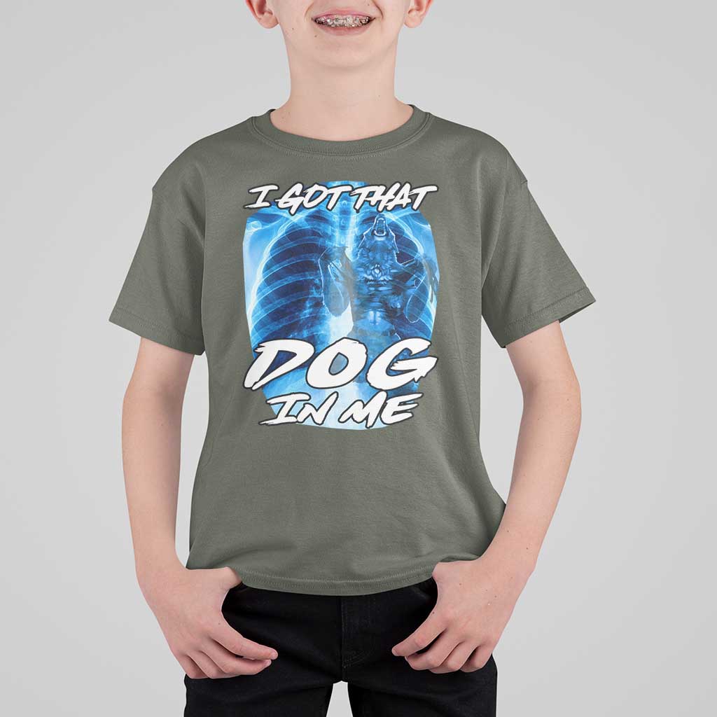 I Got That Dog In Me Wolf Alpha T Shirt For Kid Xray Werewolf - Wonder Print Shop
