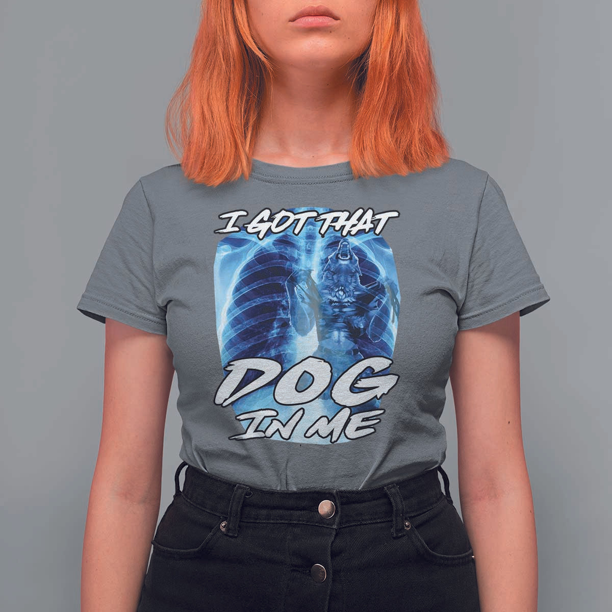 I Got That Dog In Me Wolf Alpha T Shirt For Women Xray Werewolf - Wonder Print Shop