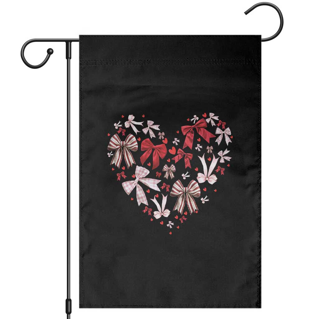 Coquette Valentine's Day Heart Bow Garden Flag