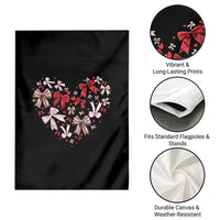 Coquette Valentine's Day Heart Bow Garden Flag