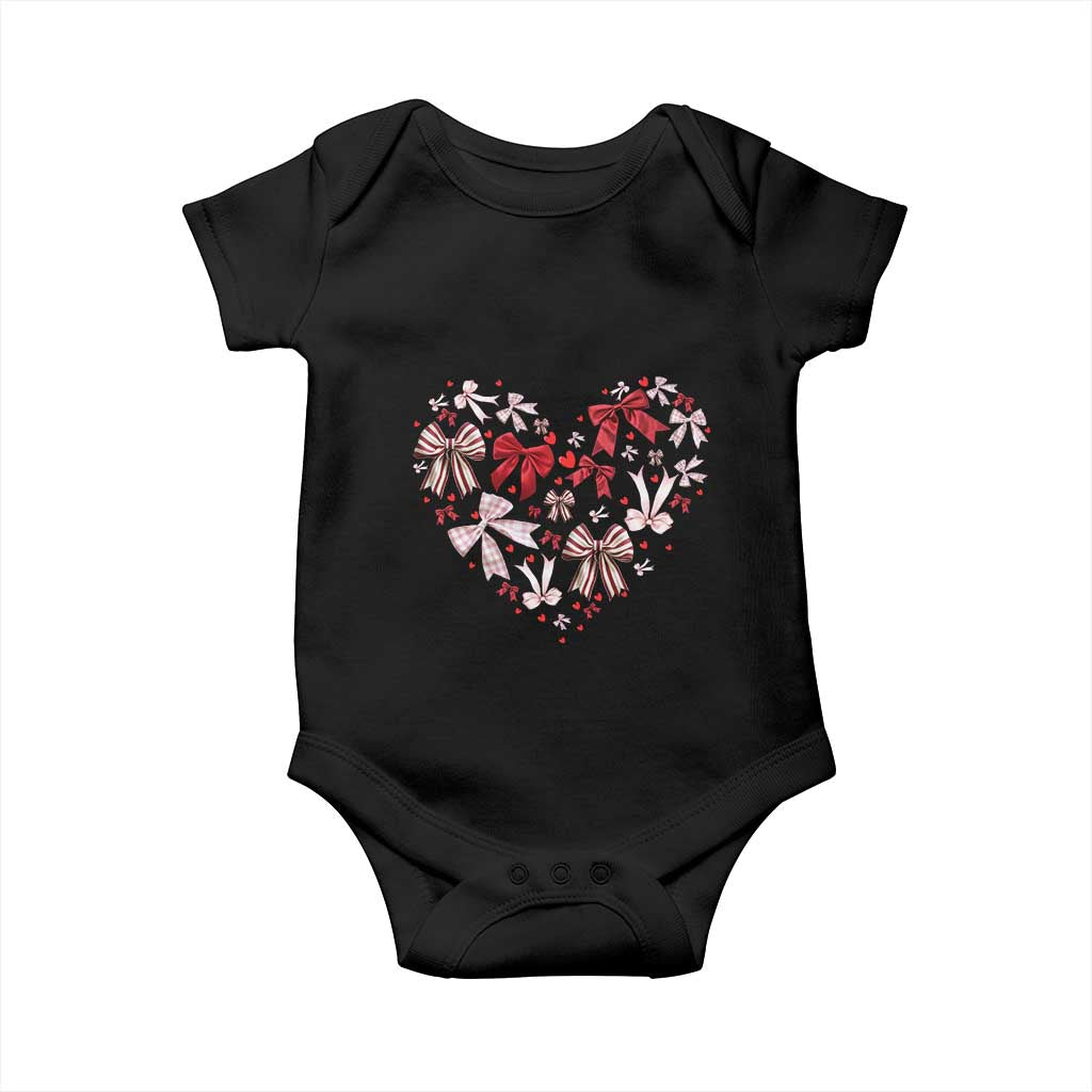 Coquette Valentine's Day Heart Bow Baby Onesie