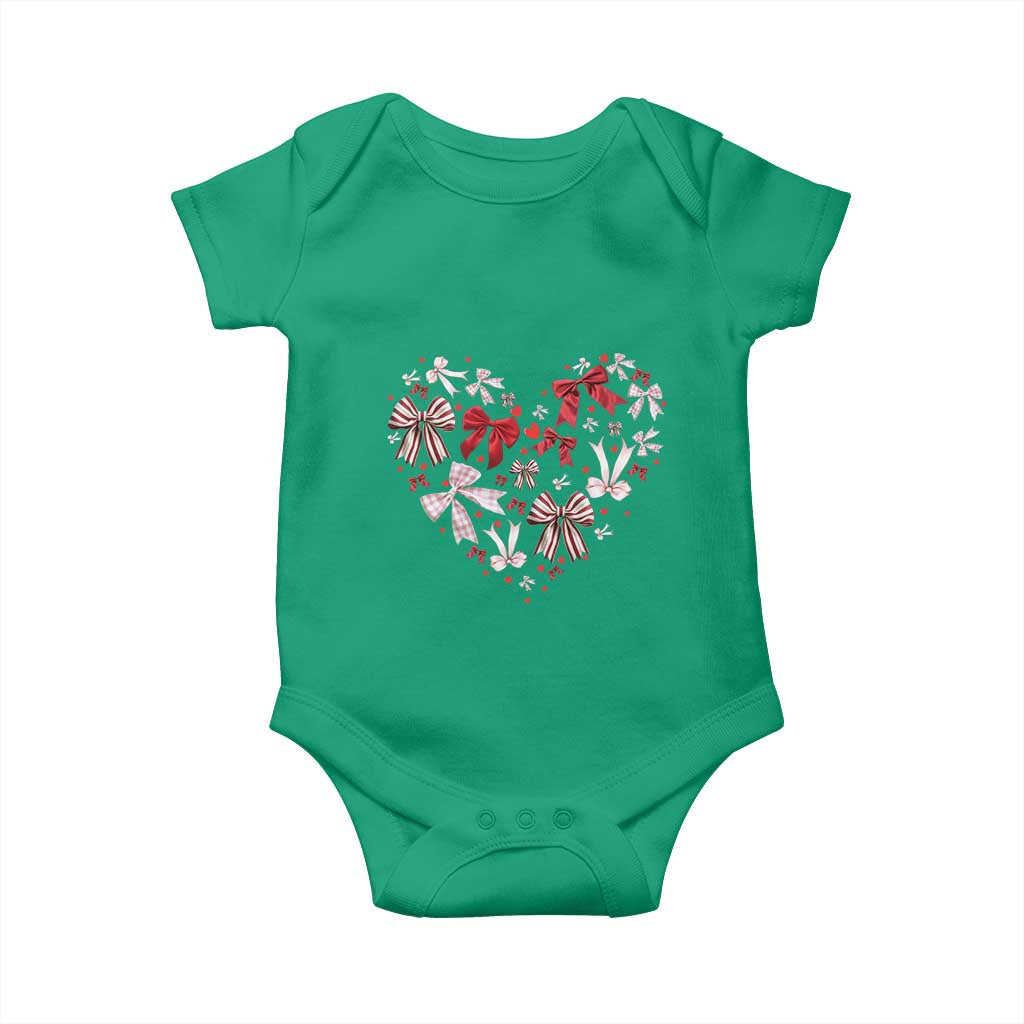 Coquette Valentine's Day Heart Bow Baby Onesie