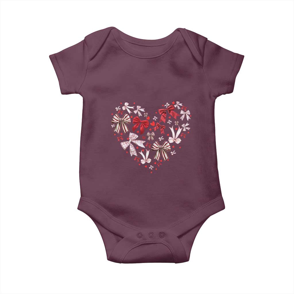 Coquette Valentine's Day Heart Bow Baby Onesie