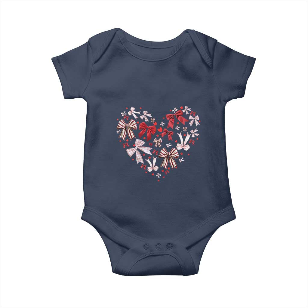 Coquette Valentine's Day Heart Bow Baby Onesie