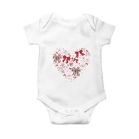 Coquette Valentine's Day Heart Bow Baby Onesie