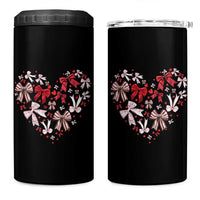 Coquette Valentine's Day Heart Bow 4 in 1 Can Cooler Tumbler