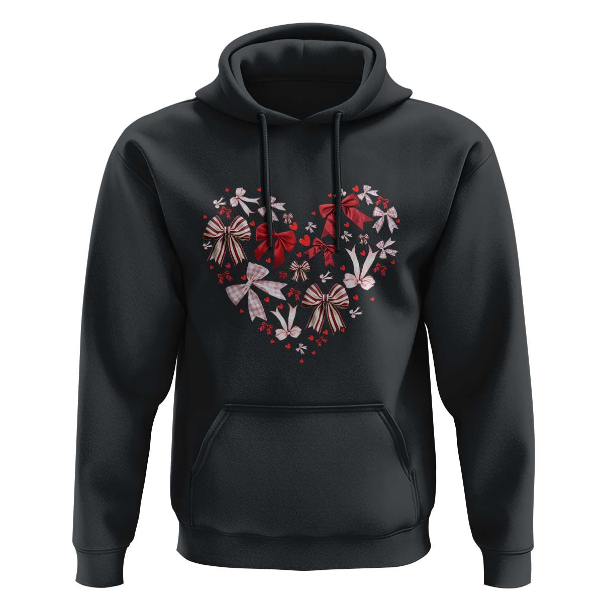 Coquette Valentine's Day Heart Bow Hoodie