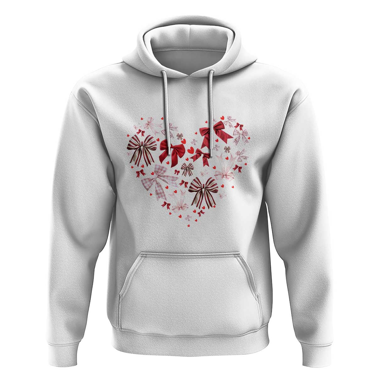 Coquette Valentine's Day Heart Bow Hoodie