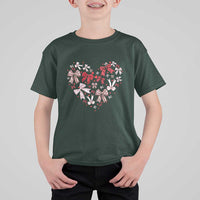 Coquette Valentine's Day Heart Bow T Shirt For Kid