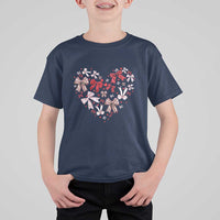 Coquette Valentine's Day Heart Bow T Shirt For Kid
