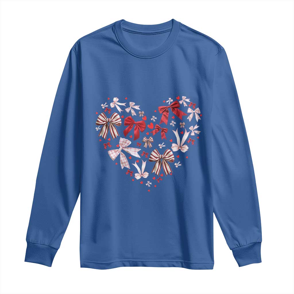 Coquette Valentine's Day Heart Bow Long Sleeve Shirt