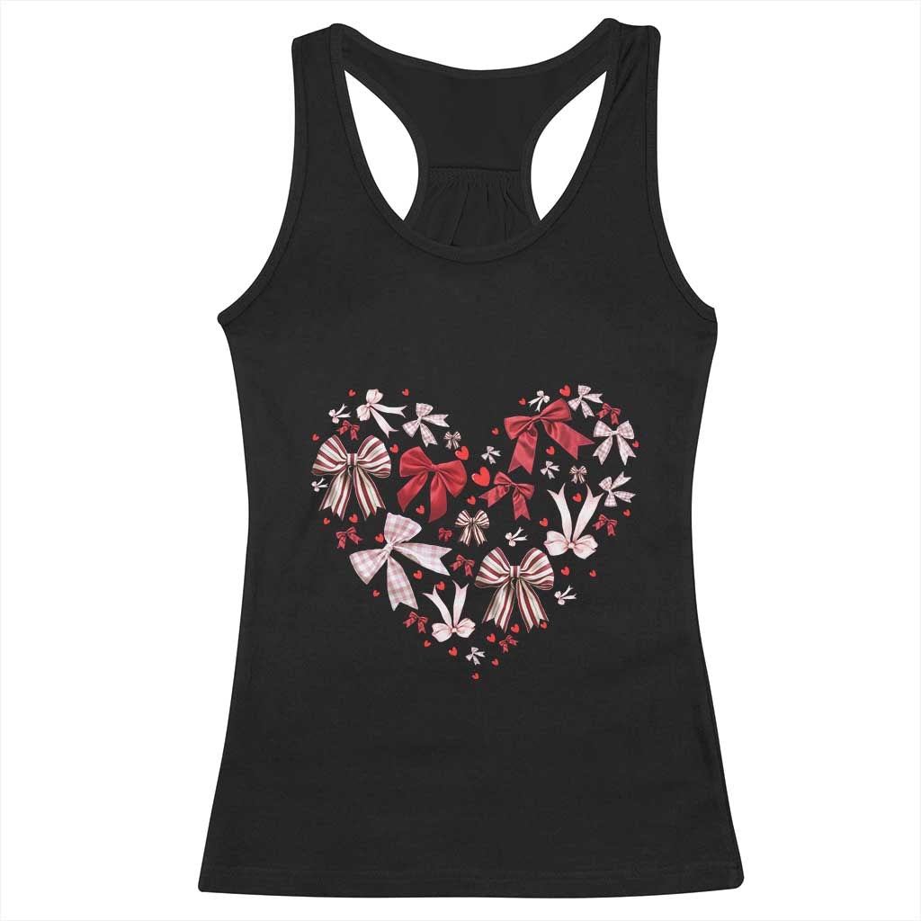 Coquette Valentine's Day Heart Bow Racerback Tank Top