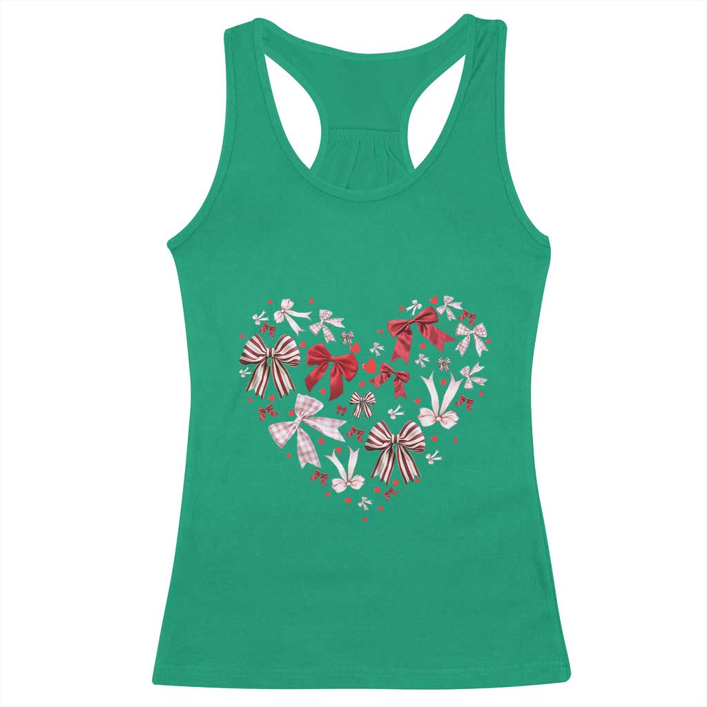 Coquette Valentine's Day Heart Bow Racerback Tank Top
