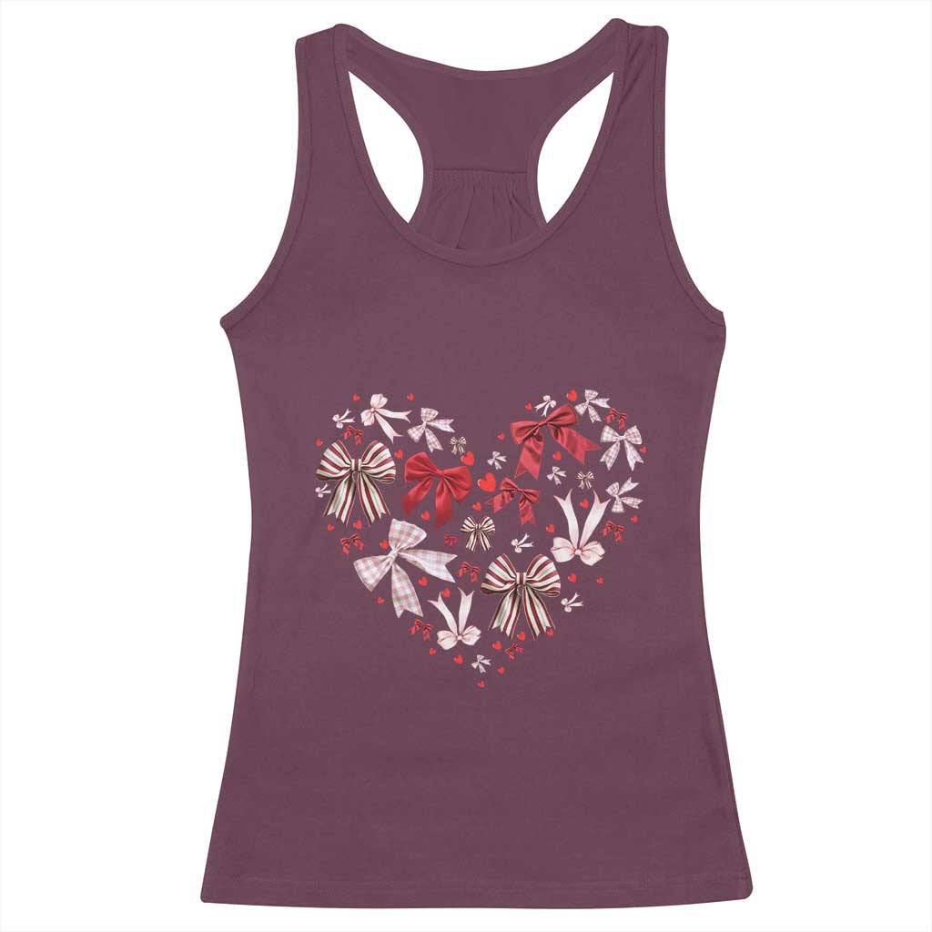 Coquette Valentine's Day Heart Bow Racerback Tank Top