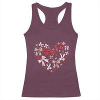 Coquette Valentine's Day Heart Bow Racerback Tank Top