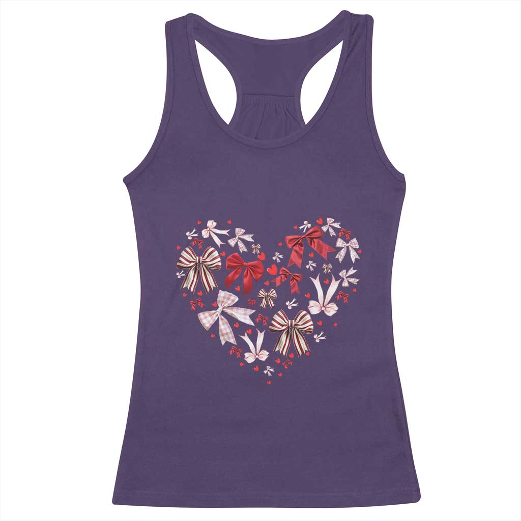 Coquette Valentine's Day Heart Bow Racerback Tank Top