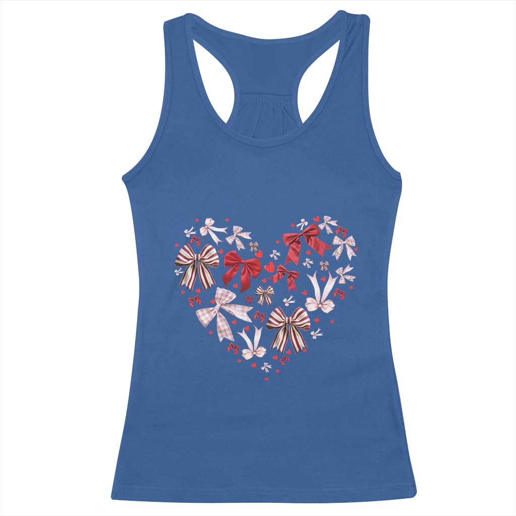 Coquette Valentine's Day Heart Bow Racerback Tank Top