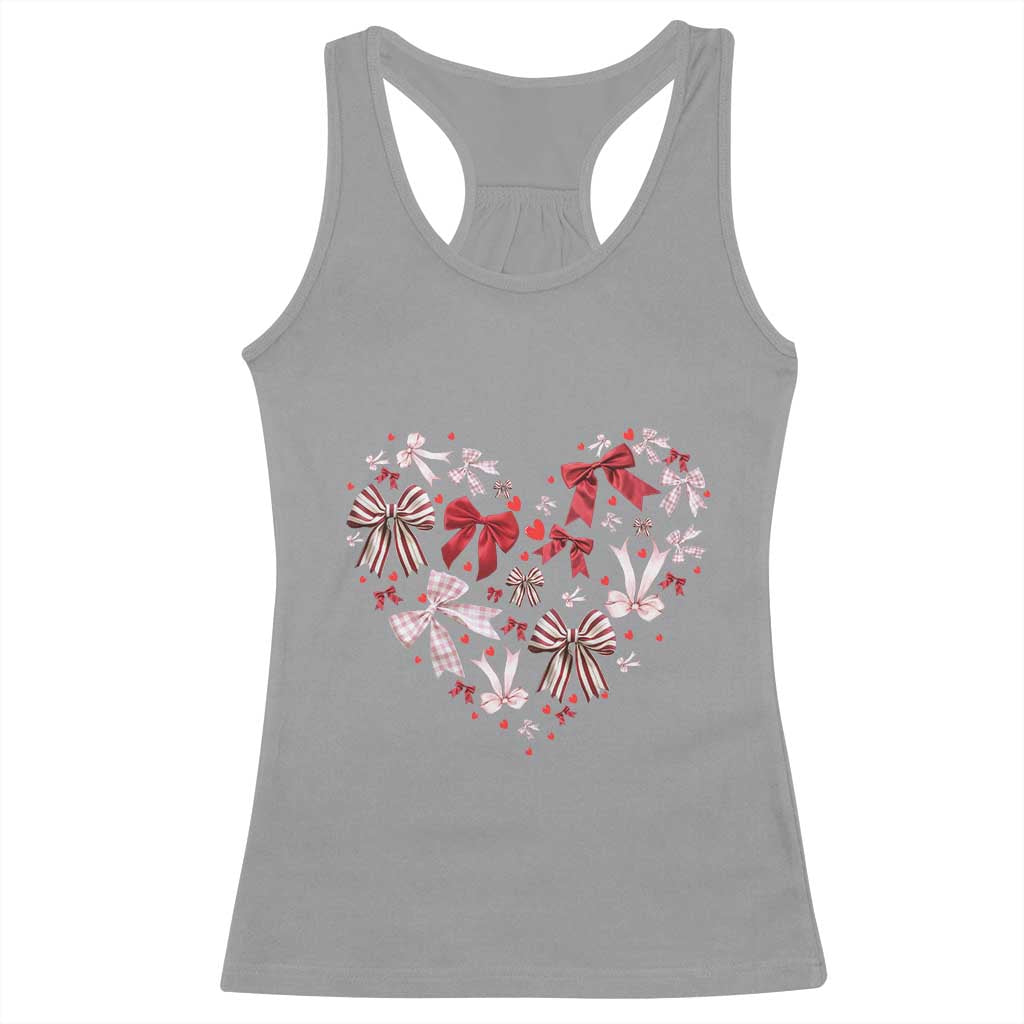 Coquette Valentine's Day Heart Bow Racerback Tank Top