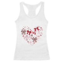 Coquette Valentine's Day Heart Bow Racerback Tank Top