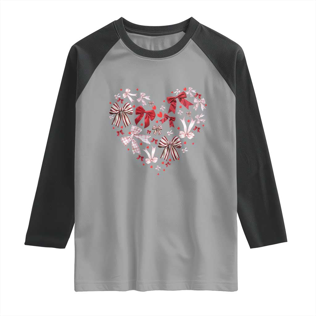 Coquette Valentine's Day Heart Bow Raglan Shirt