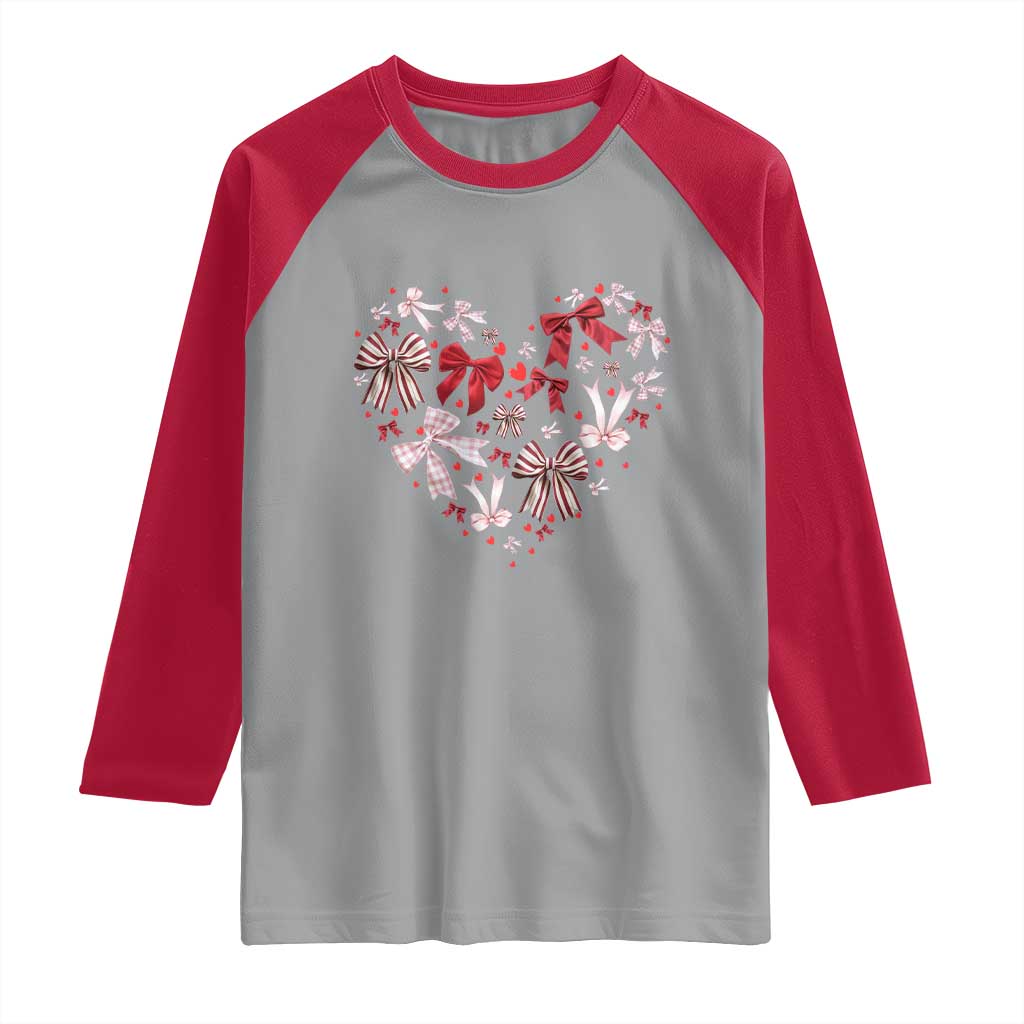 Coquette Valentine's Day Heart Bow Raglan Shirt