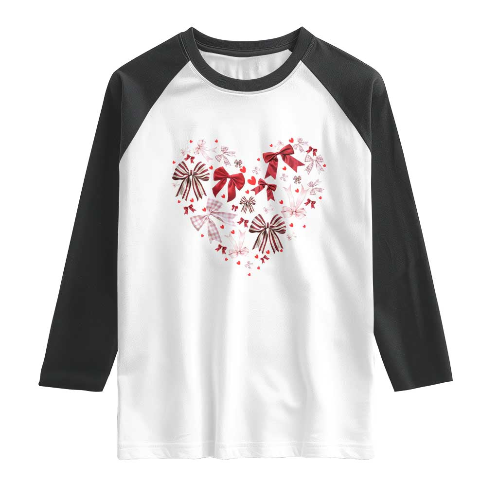 Coquette Valentine's Day Heart Bow Raglan Shirt