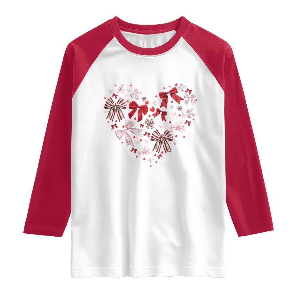Coquette Valentine's Day Heart Bow Raglan Shirt