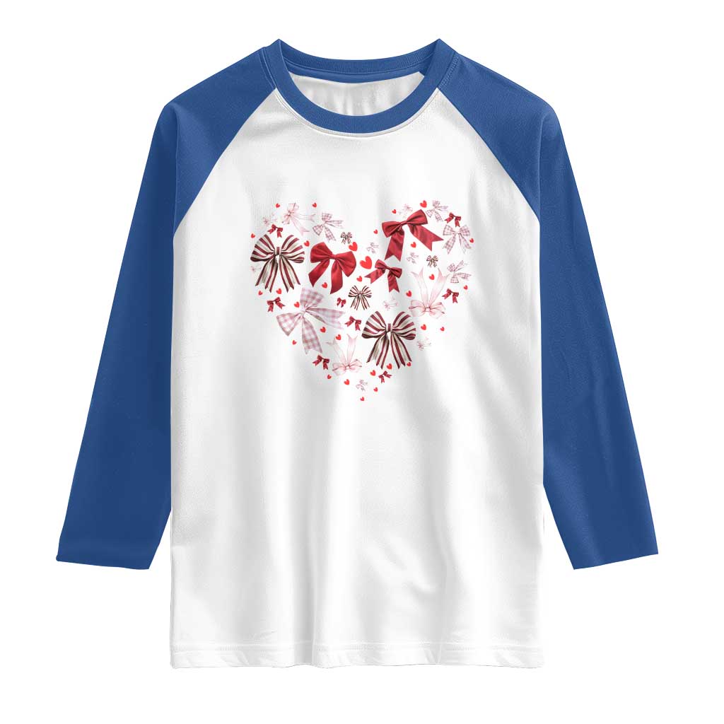 Coquette Valentine's Day Heart Bow Raglan Shirt